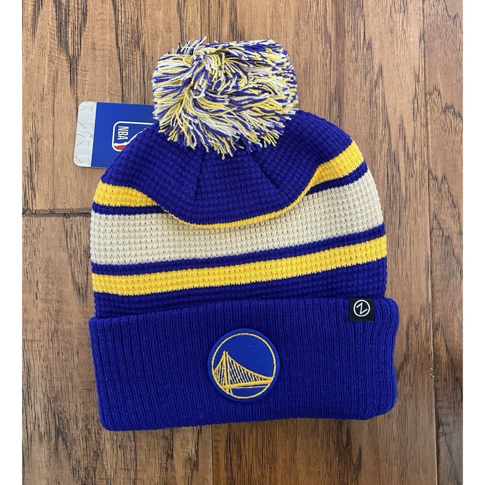 NBA Golden State Warriors Zephyr Waffle Knit Pom Beanie Unisex One Size NEW